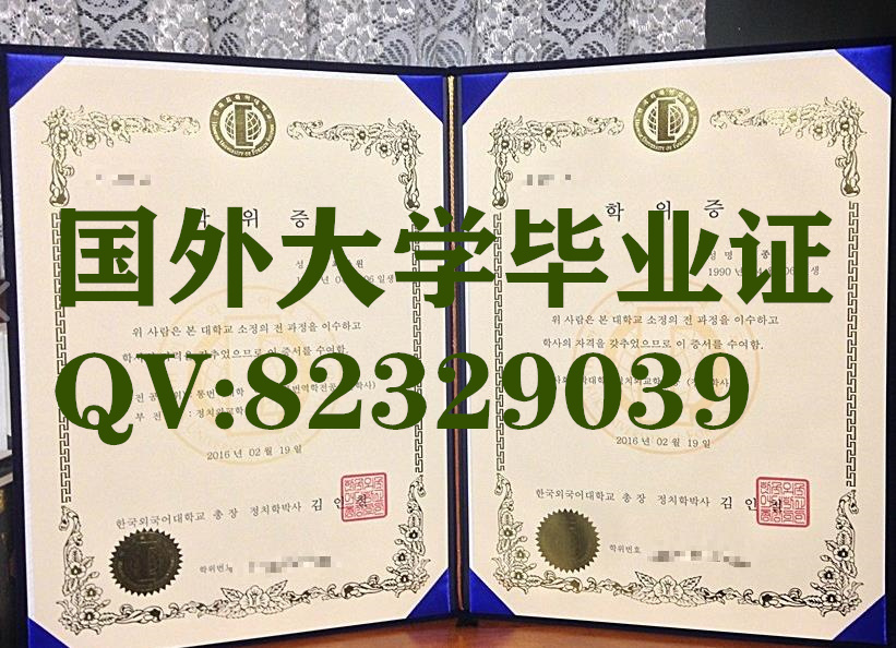 真实大学毕业证 韩国外国语大学文凭  真实原价实拍案例成品模板图片