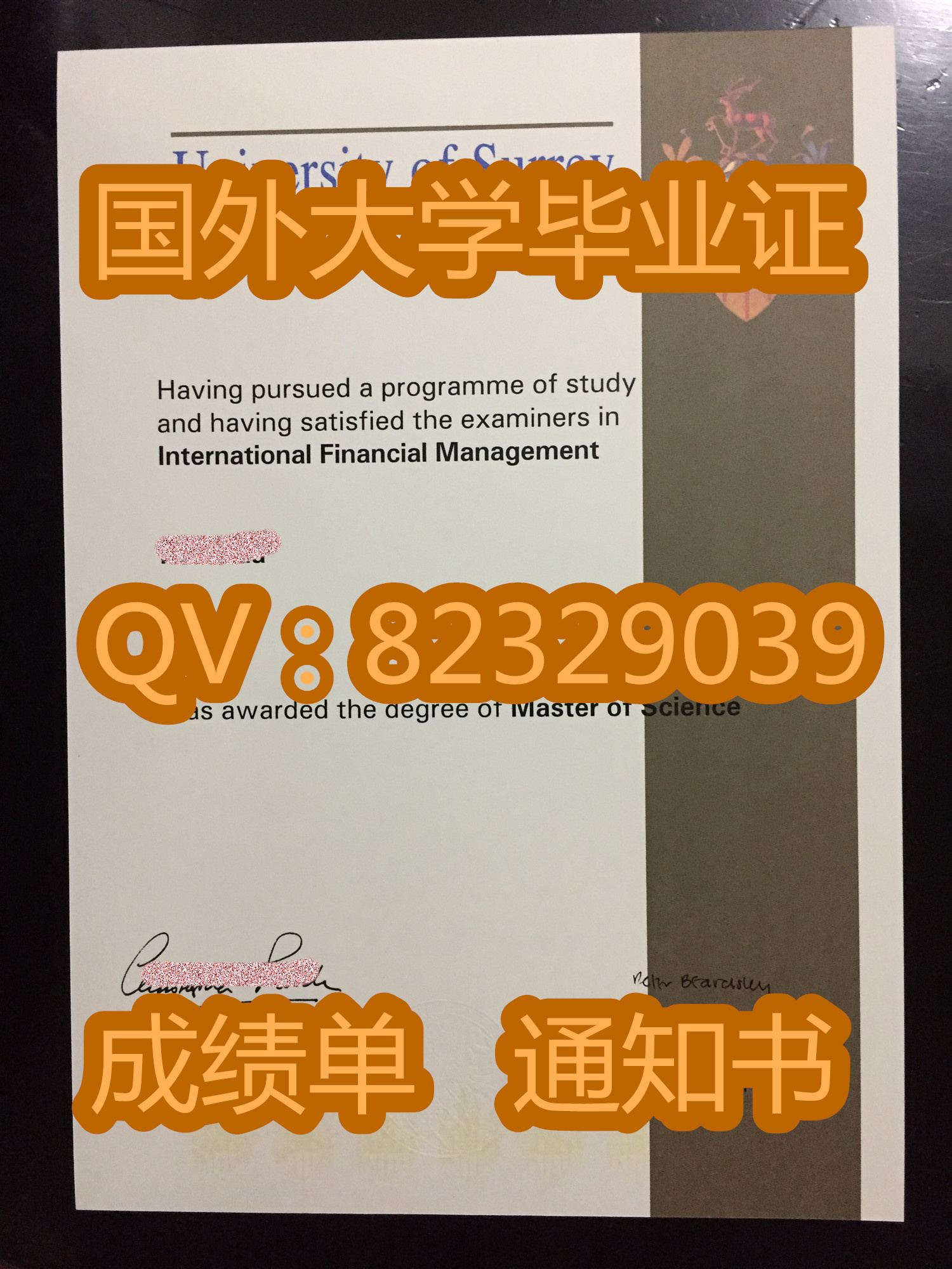 英国萨里大学毕业证实拍|萨里大学图片样本