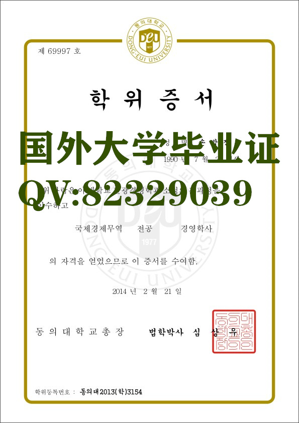 韩国东义大学毕业证书  真实毕业证原版   国外大学毕业证图片